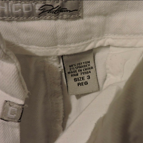 Chicos Platinum size 3 White Denim, Women’s XL - Picture 11 of 12